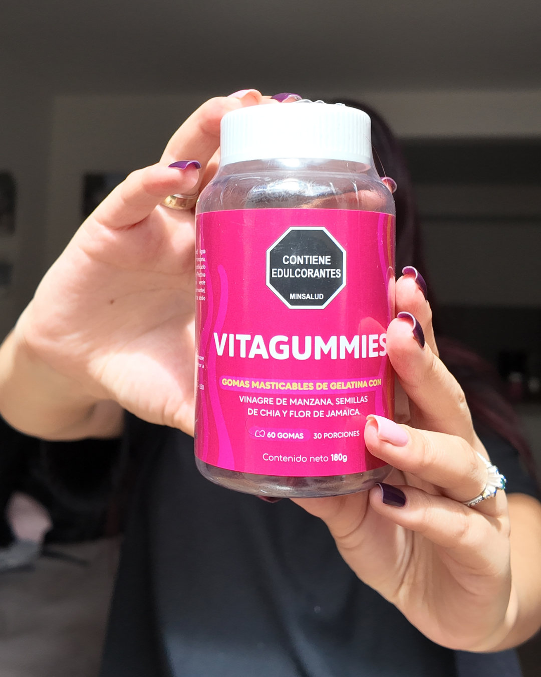 VITAGUMMIES 🍏 GOMAS MASTICABLES CON VINAGRE DE MANZANA, SEMILLAS DE CHÍA Y FLOR DE JAMAICA 🌺