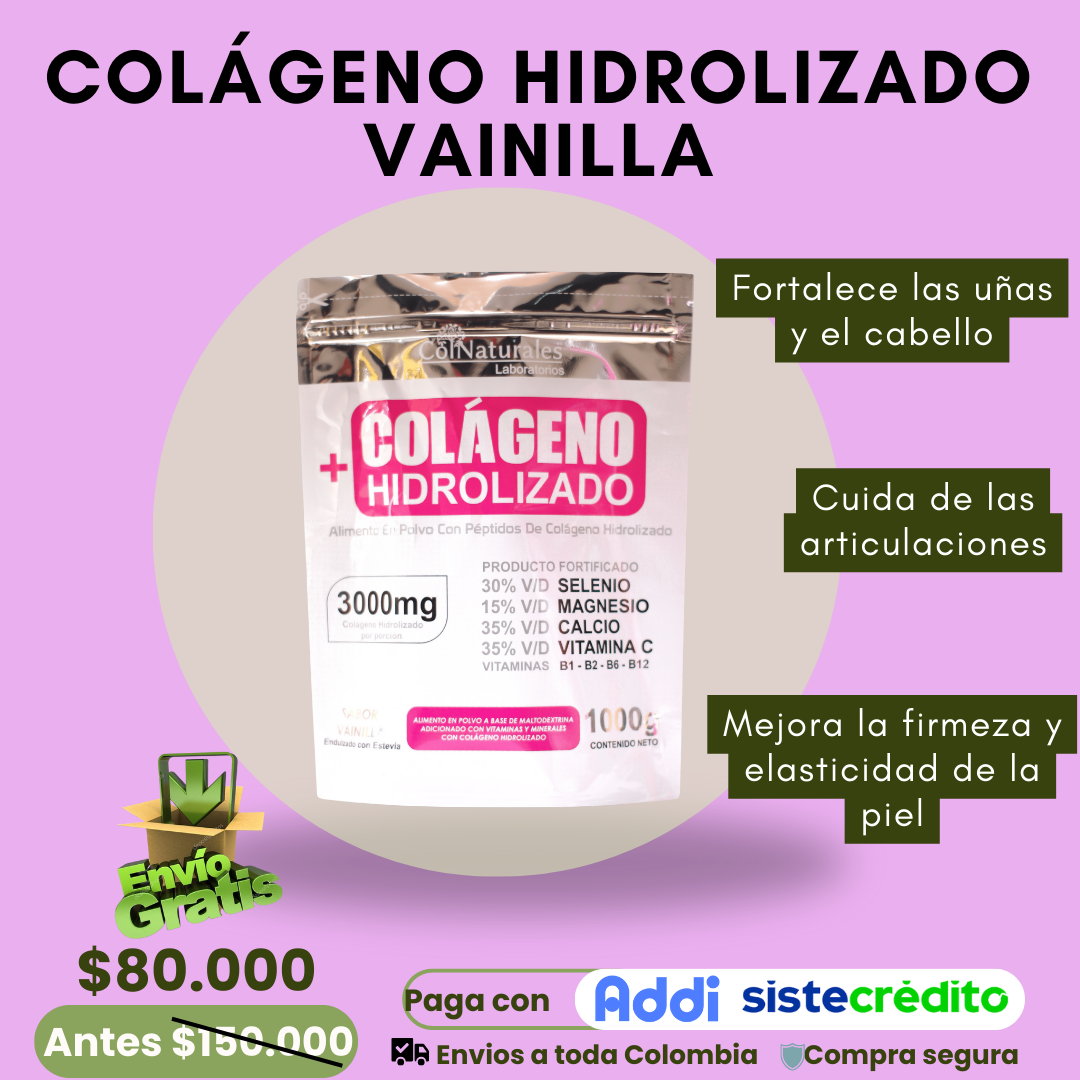 Alimento Con Colageno Hidrolizado Vainilla 1000g
