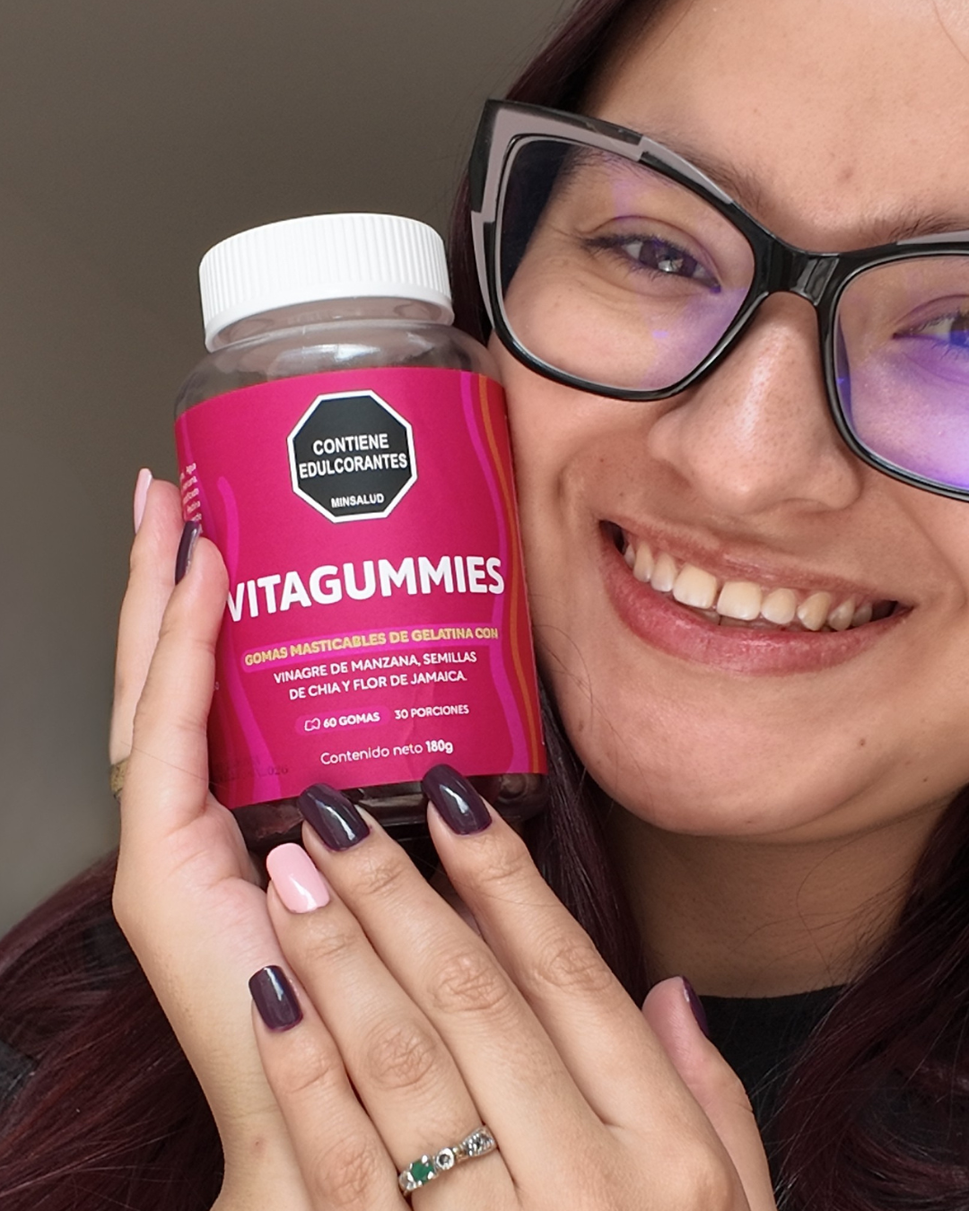 VITAGUMMIES 🍏 GOMAS MASTICABLES CON VINAGRE DE MANZANA, SEMILLAS DE CHÍA Y FLOR DE JAMAICA 🌺