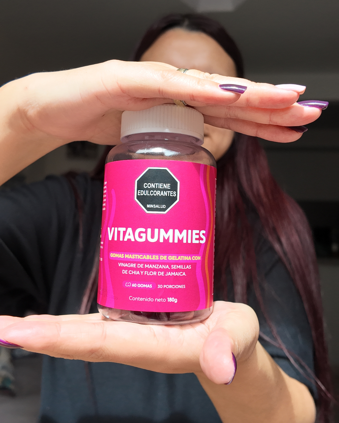VITAGUMMIES 🍏 GOMAS MASTICABLES CON VINAGRE DE MANZANA, SEMILLAS DE CHÍA Y FLOR DE JAMAICA 🌺