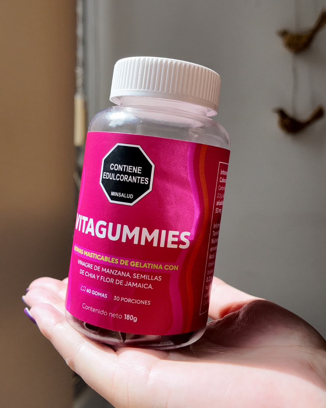 VITAGUMMIES 🍏 GOMAS MASTICABLES CON VINAGRE DE MANZANA, SEMILLAS DE CHÍA Y FLOR DE JAMAICA 🌺