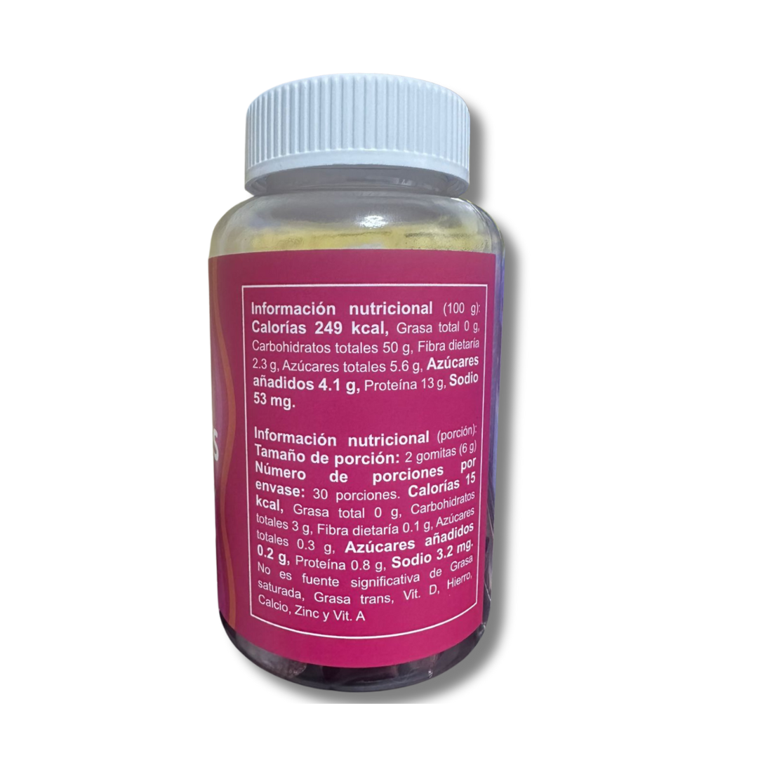 VITAGUMMIES 🍏 GOMAS MASTICABLES CON VINAGRE DE MANZANA, SEMILLAS DE CHÍA Y FLOR DE JAMAICA 🌺