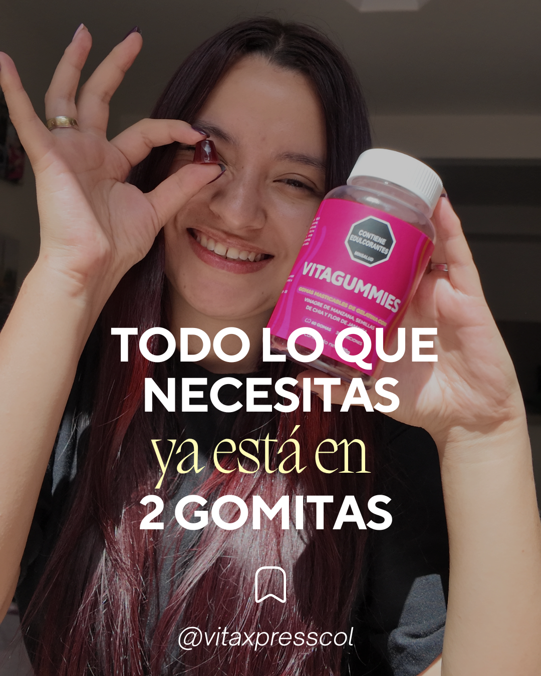 VITAGUMMIES 🍏 GOMAS MASTICABLES CON VINAGRE DE MANZANA, SEMILLAS DE CHÍA Y FLOR DE JAMAICA 🌺