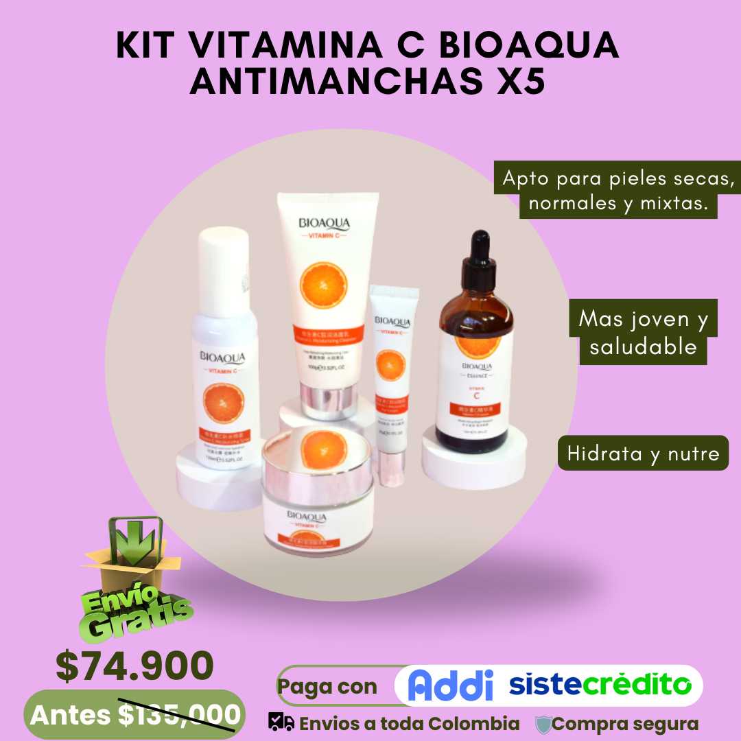 KIT VITAMINA C BIOAQUA ANTIMANCHAS X5
