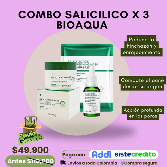 Combo Acido Salicílico Bioaqua x 3 Anti-Acné