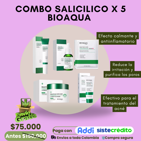 Combo Acido Salicílico Bioaqua x 5 Anti-Acné