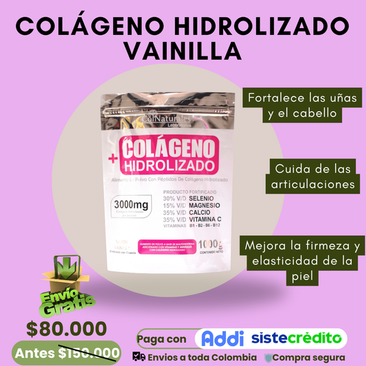 Alimento Con Colageno Hidrolizado Vainilla 1000g